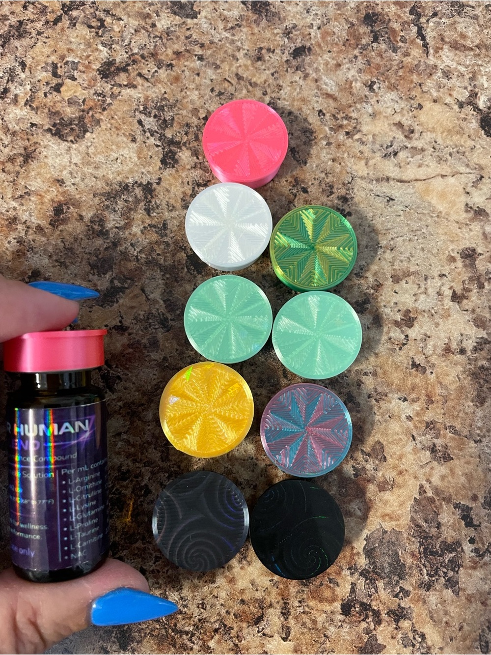 10 pack of 3D printed vial caps fit 5ml/10ml